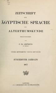 Cover of: Zeitschrift für ägyptische Sprache und Altertumskunde by Heinrich Karl Brugsch