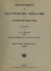 Zeitschrift für ägyptische Sprache und Alterthumskunde by Heinrich Karl Brugsch, Carl Richard Lepsius