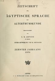 Cover of: Zeitschrift für ägyptische Sprache und Altertumskunde by Heinrich Karl Brugsch