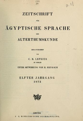 Zeitschrift für ägyptische Sprache und Altertumskunde by Heinrich Karl Brugsch