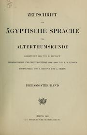 Cover of: Zeitschrift für ägyptische Sprache und Altertumskunde by Heinrich Karl Brugsch