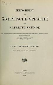 Cover of: Zeitschrift für ägyptische Sprache und Altertumskunde by Heinrich Karl Brugsch