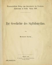 Cover of: Zur Geschichte des Sigfridsmythus