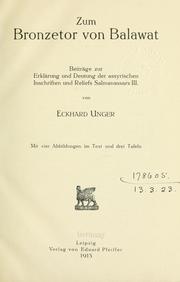 Cover of: Zum Bronzetor von Balawat by Eckhard Unger