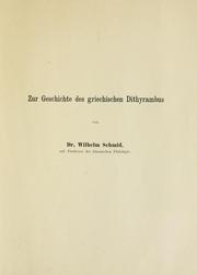 Cover of: Zur Geschichte des griechischen Dithyrambus
