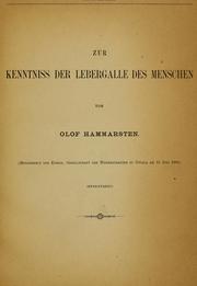 Cover of: Zur kenntniss der lebergalle des menschen