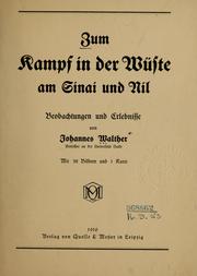 Cover of: Zum Kampf in der Wüste am Sinai und Nil