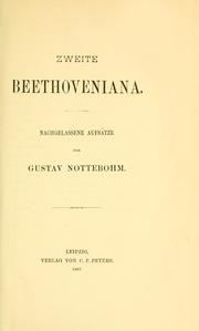 Cover of: Zweite Beethoveniana: Nachgelassene aufsätze