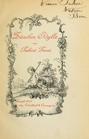 Cover of: Zürcher Idylle by Robert Faesi