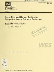 Cover of: Noyo River and Harbor, California, design for harbor entrance protection: coastal model investigation