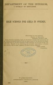 Cover of: High schools for girls in Sweden