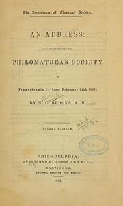 Cover of: The importance of classical studies