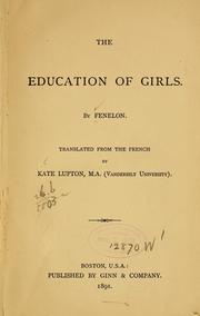 Cover of: The education of girls.