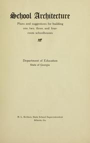 Cover of: School architecture by Georgia. Dept. of Education., Georgia. Dept. of Education.