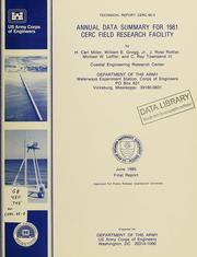 Cover of: Annual data summary for 1981 CERC Field Research Facility