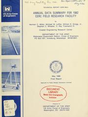 Cover of: Annual data summary for 1982 CERC Field Research Facility