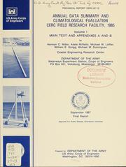 Cover of: Annual data summary and climatological evaluation CERC Field Research Facility, 1985 | H. Carl Miller