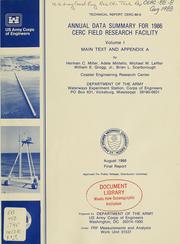 Cover of: Annual data summary for 1986 CERC Field Research Facility