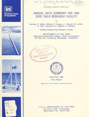 Cover of: Annual data summary for 1984 CERC Field Research Facility
