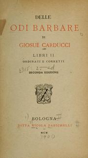 Cover of: Odi barbare: Libri II, ordinati e corretti