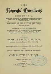 Cover of: The Regents' questions, 1866 to 1877