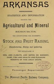 Cover of: Arkansas: Statistics and information showing the agricultural and mineral resources