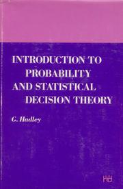 Cover of: Introduction to probability and statistical decision theory