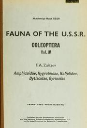 Cover of: Fauna of the U.S.S.R.: Coleoptera | 