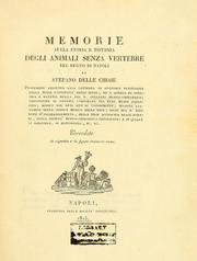 Cover of: Memorie sulla storia e notomia degli animali senza vertebre del regno di Napoli