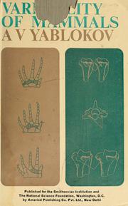 Cover of: Variability of mammals =: Izmenchivostʹ mlekopitayushchikh