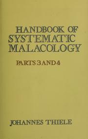 Cover of: Handbook of systematic malacology