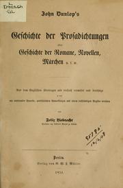 Cover of: Geschichte der Prosadichtungen: oder, Geschichte der Romane, Novellen, Märchen u.s.w.