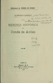 Cover of: Memoria historica do Conde de Avilez by Almeida Garrett