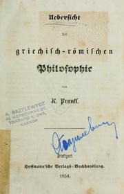 Cover of: Uebersicht der griechisch - römischen Philosophie