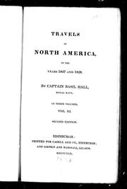 Cover of: Travels in North America in the years 1827 and 1828 by Basil Hall