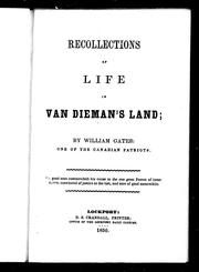 Cover of: Recollections of life in Van Dieman's Land
