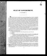 Cover of: Seat of government (Canada)