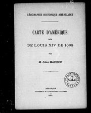Cover of: Cartes d'Amérique dite de Louis XIV de 1669