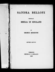 Cover of: Sandra Belloni: originally Emilia in England