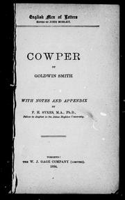 Cowper by Goldwin Smith