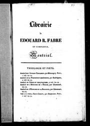 Cover of: Librairie de E.R. Fabre et co