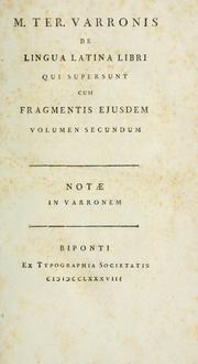 Cover of: De lingua latina libri qui supersunt cum fragmentis ejusdem accedunt notae Antonii Augustini [et al.]