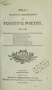 Cover of: Classical arrangement of fugitive poetry