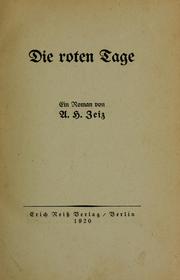 Cover of: Die roten Tage: ein Roman