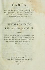 Cover of: Carta al Dr. D. Antonio José Ruiz de Padrón by Antonio José Ruiz de Padrón