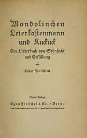 Cover of: Mandolinchen: Leierkastenmann und Ruckuck