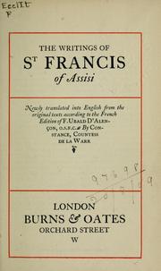 Cover of: The writings of St. Francis of Assisi by Francis of Assisi