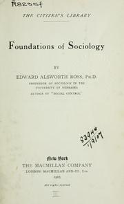 Cover of: Foundations of sociology