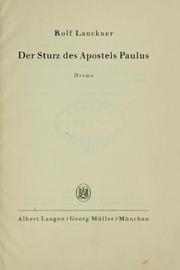 Cover of: Der Sturz des Apostels Paulus, Drama