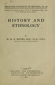 Cover of: History and ethnology